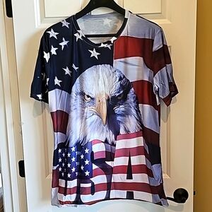 USA-Eagle print T-shirt